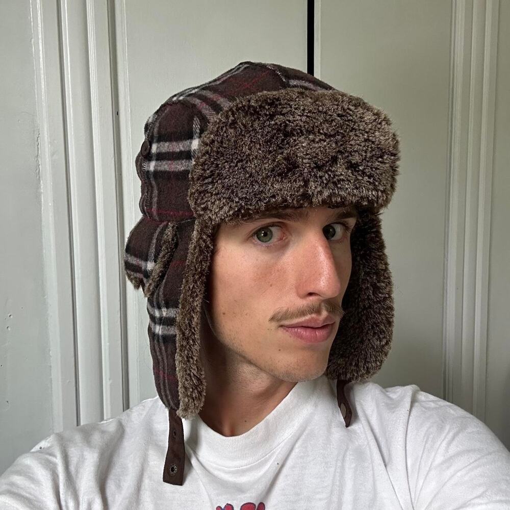 Vintage REI Plaid Wool Tartan Ear Flap Ushanka Beanie Hat